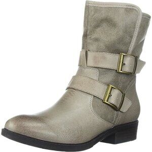 NWOT Baretraps taupe khaki tan faux fur lined leather boots, 10
